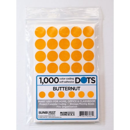 Sunburst Systems Labels Color Coding Butternut 1000 Dots, PK1000 7061